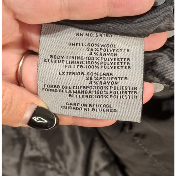 Levi’s Black Wool Blend Coat Men’s Medium – Full Zip, Vintage Lined, Utility - Picture 5 of 8